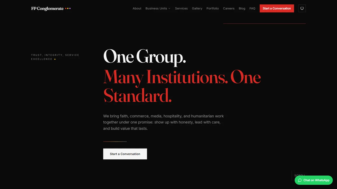 FP Conglomerate website homepage